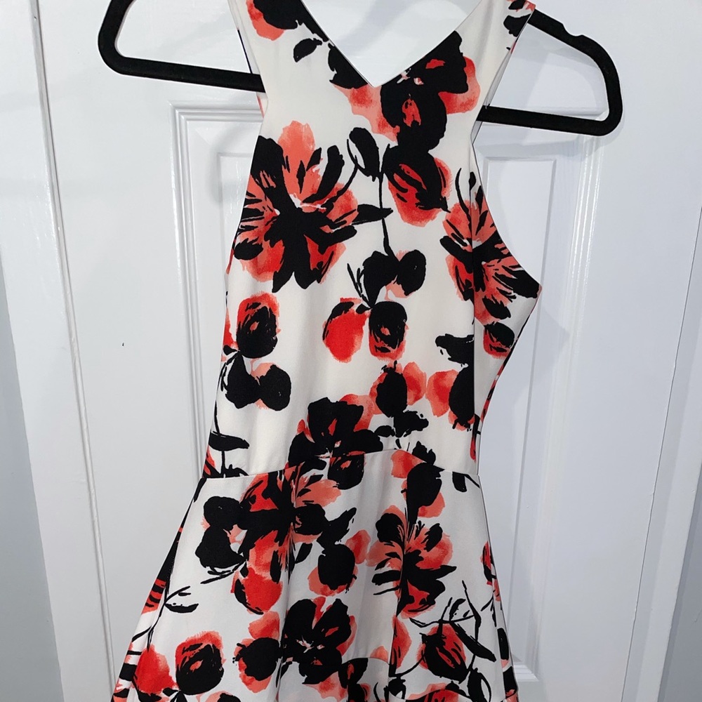 Aqua floral mini dress